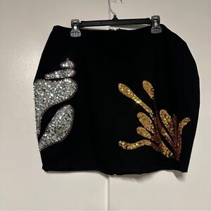 NWT Forever 21+ Shell Sequin Mini Back zipper Skirt Plus Size 1X